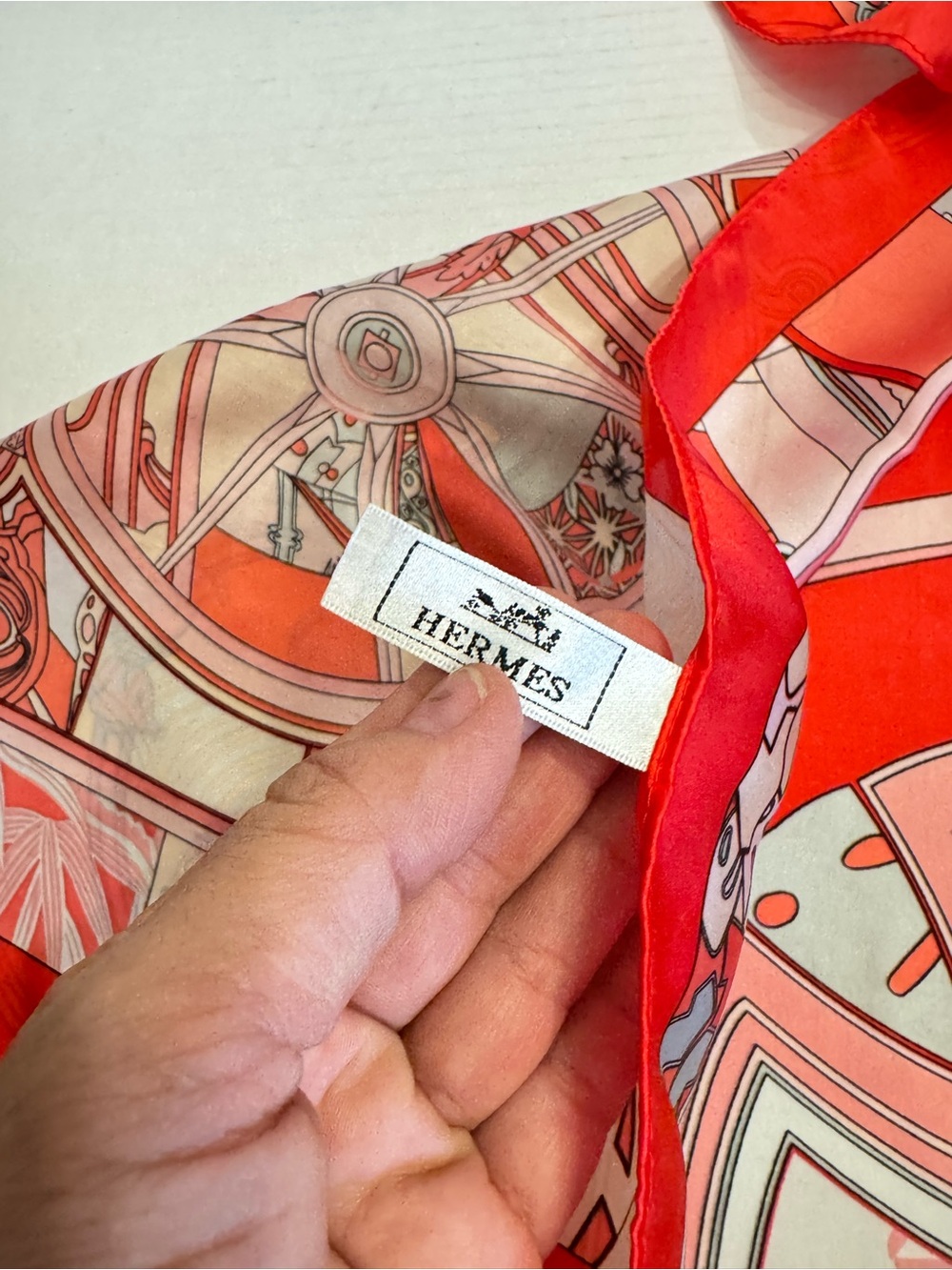 HERMES WASHINGTON CARRIAGE Cashmere Rouge Grenadine Pink Rose Designer Scarf - Picture 11 of 16